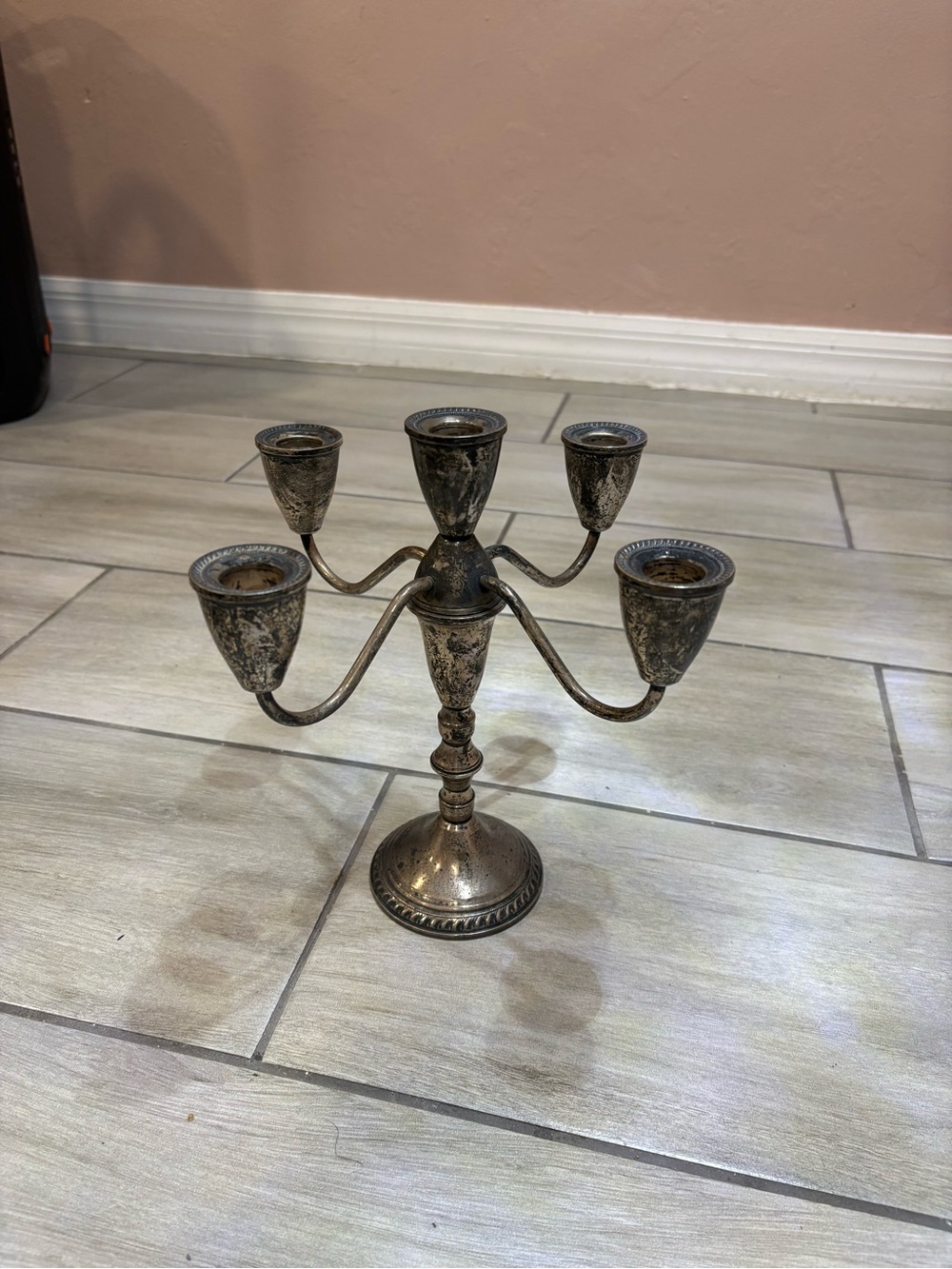 Duchin Creation Weighted Sterling Silver 5 Candle Branch Candelabra
